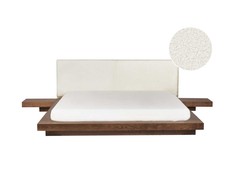Beliani Vandeninė lova Boucle ZEN 180 x 200 cm ruda uosio spalva