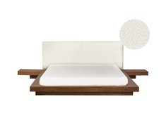 Beliani Vandens lova Boucle ZEN 160 x 200 cm, rudo uosio spalvos