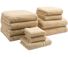 Rankšluostis Beliani Komplektas 11 ręczników ATAI Medvilnė Smėlio spalvos