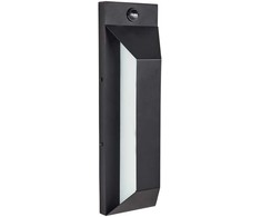 Beliani Lampa ścienna ogrodowa LED MAWZA Z judesio jutikliu Juodas