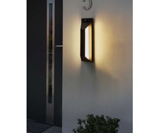 Beliani Lampa ścienna ogrodowa LED MAWZA Z judesio jutikliu Juodas