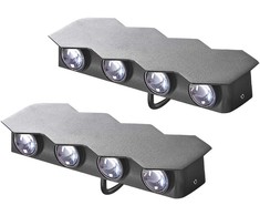 Sieninis šviestuvas Beliani Rinkinys 2 lamp ściennych zewnętrznych LED WELDON Juodas