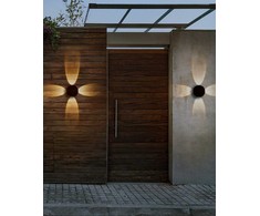 Sieninis šviestuvas Beliani Rinkinys 2 lamp ściennych zewnętrznych LED MAURICE Juodas