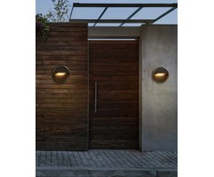 Sieninis šviestuvas Beliani Rinkinys 2 lamp ściennych zewnętrznych LED POMPTON Juodas
