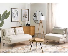 Sofa Beliani 3 vietų poilsio komplektas VESTFOLD, šviesiai smėlio spalvos