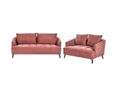 Sofa Beliani 5 vietų minkštų baldų komplektas HOBRO bordo spalvos