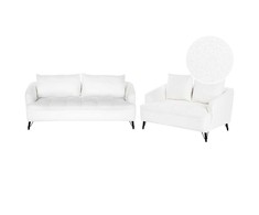 Sofa Beliani 5 vietų svetainės baldų komplektas HOBRO Boucle baltas