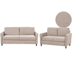 Sofa Beliani 5 vietų svetainės baldų komplektas MARE smėlio spalvos su daiktadėže