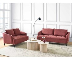 Sofa Beliani 5 vietų minkštų baldų komplektas HOBRO bordo spalvos