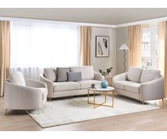 Sofa Beliani 6 vietų svetainės baldų komplektas TROSA šviesiai smėlio spalvos