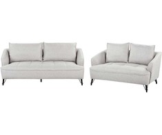 Sofa Beliani 5 vietų svetainės baldų komplektas HOBRO šviesiai pilkas