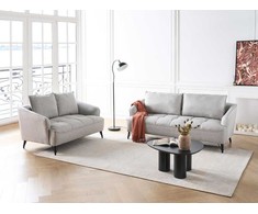 Sofa Beliani 5 vietų svetainės baldų komplektas HOBRO šviesiai pilkas