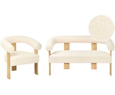 Sofa Beliani Svetainės komplektas ILBRO Boucle, kreminė/šviesiai ruda