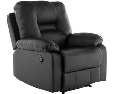 Sofa Beliani 6 vietų svetainės baldų komplektas su rankine atsipalaidavimo funkcija BERGEN juodas dirbtinės odos