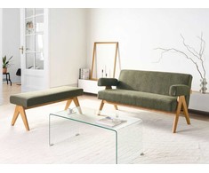 Sofa Beliani Svetainės baldų komplektas TAMRE Boucle žalias / šviesiai rudas