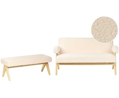 Sofa Beliani Svetainės baldų komplektas TAMRE Boucle kreminės/šviesiai rudos spalvos