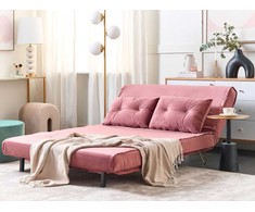 Sofa Beliani Poilsio komplektas 3 asmenims VESTFOLD, veliūras, rožinė
