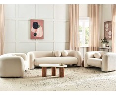 Sofa Beliani 5 vietų poilsio komplektas LEIREN, veliūras, kreminė balta