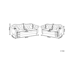 Sofa Beliani 5 vietų minkštų baldų komplektas SKIEN, veliūras, juodas