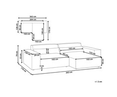 Beliani Trivietė modulinė kampinė sofa HELLNAR, šviesiai ruda, kairinė