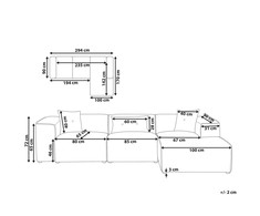 Beliani Trivietė kampinė sofa DOLVA, šenilinė, tamsiai žalia, kairinė