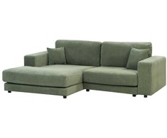 Beliani 3 asmenų kampinė sofa LOFOTEN žalia dešininė