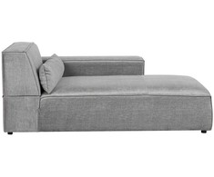Beliani Trijų vietų modulinė sofa HELLNAR kairinė, pilka su otomane