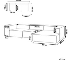 Beliani 4 vietų modulinė kampinė sofa ARDAL Boucle, balkšva, kairinė