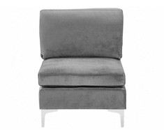 Beliani 4 vietų modulinė sofa EVJA, kairinė, pilkas veliūras su otomane
