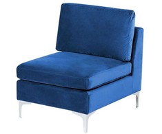 Beliani EVJA modulinė kampinė sofa 6 asmenims, tamsiai mėlyna veliūrinė, kairinė