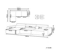 Beliani Modulinė kampinė sofa 4 žmonėms HELLNAR, šviesiai ruda, dešininė