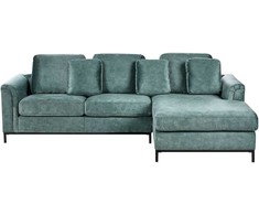 Beliani Kampinė sofa OSLO, 4 vietų, veliūrinė, lazūros mėlyna, kairinė