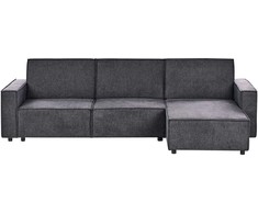 Beliani Išskleidžiama kampinė sofa ROMEDAL II tamsiai pilka kairinė