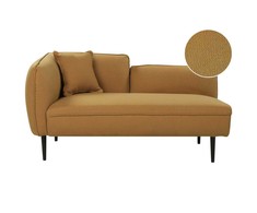 Sofa Beliani Kairysis gultas CHEVANNES iš „boucle“ audinio, garstyčių spalvos