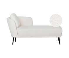 Sofa Beliani Kairysis gultas ARTHEZE Boucle, kreminės baltos spalvos