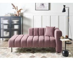 Sofa Beliani Dešininis gultas LANNILS rožinės spalvos