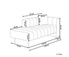Sofa Beliani Dešininis gultas LANNILS rožinės spalvos