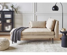 Beliani Dešininė gulto sofa YERRES smėlio spalvos