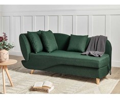 Sofa Beliani Kairinis sėdimas gultas MERI su daiktadėže, sintetinė lininė medžiaga, žalias
