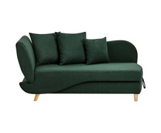 Sofa Beliani Kairinis sėdimas gultas MERI su daiktadėže, sintetinė lininė medžiaga, žalias