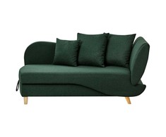 Sofa Beliani Dešininis šezlongas MERI, dirbtinio lino, žalias, su daiktadėže