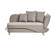 Sofa Beliani Dešininė šezlongas MERI sintetinis linas šviesiai rudas su daiktadėže