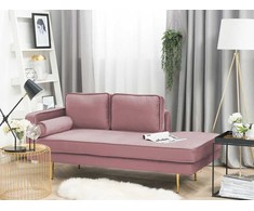 Sofa Beliani Kairinis szezlongas MIRAMAS, rožinis veliūras