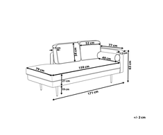 Sofa Beliani Dešininės pusės šezlongas MIRAMAS, veliūras, juodas