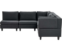 Beliani 5 vietų modulinė kampinė sofa UNSTAD kairinė, juoda