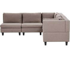 Beliani Modulinė 5 vietų kampinė sofa UNSTAD Kairinė ruda