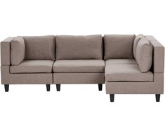 Beliani Modulinė 4 vietų kampinė sofa UNSTAD kairinė ruda