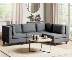 Sofa Beliani Modulinis 4 vietų kampas UNSTAD kairinis tamsiai pilkas