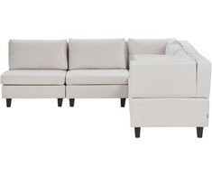 Beliani Modulinė 5 vietų kampinė sofa UNSTAD kairinė, šviesiai smėlio spalvos
