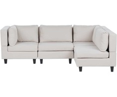 Beliani Modulinė 4 vietų kampinė sofa UNSTAD, kairinė, šviesiai smėlio spalvos